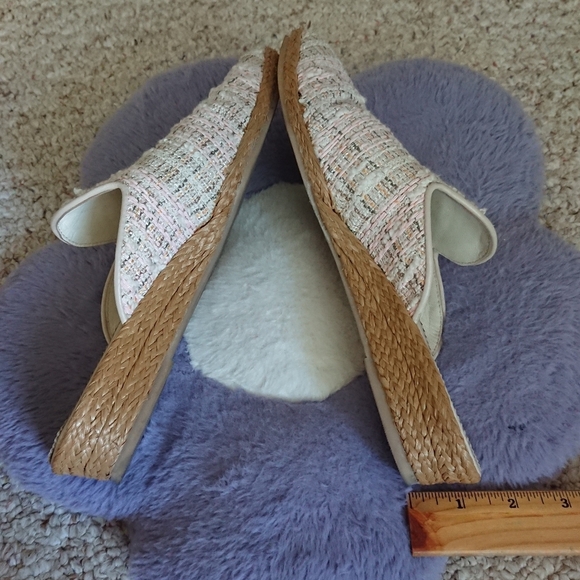 CLORINDA ANTINORI The Luna Gaelle Rosa pink and cream tweed mules size 8 - Picture 10 of 16